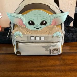 Star Wars Loungefly Baby Yoda Backpack With Frog Charm